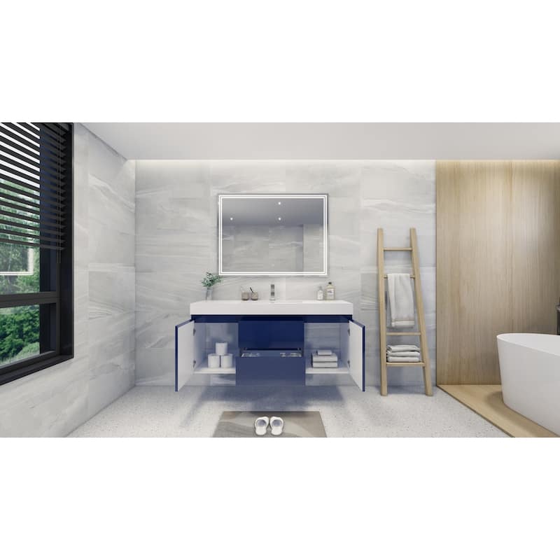 Baillie 60'' Wall-Mounted Vanity with Single Reinforced Acrylic Sink