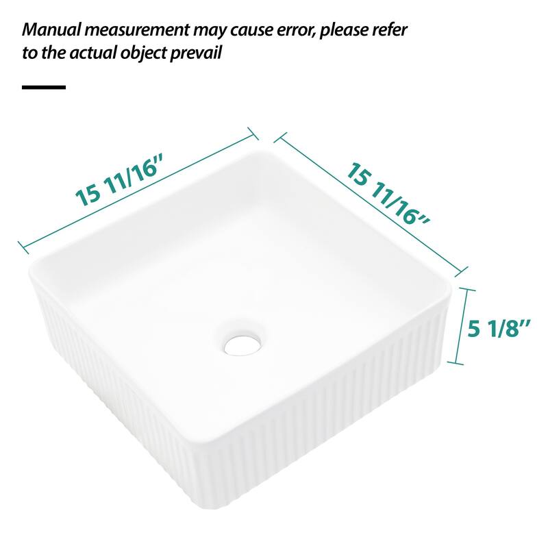 Square Countertop Ceramic Sink