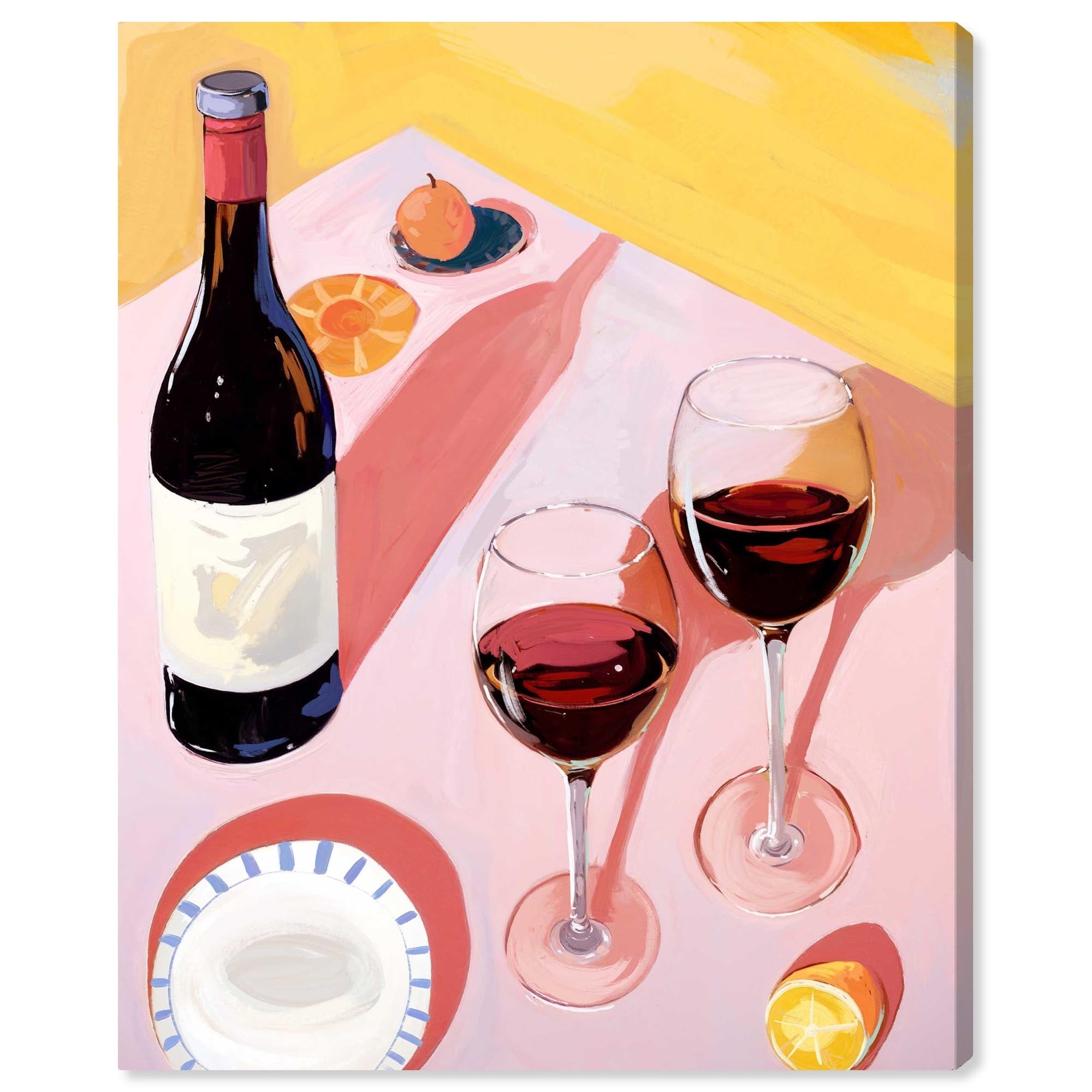 Summer Wine table Canvas by Art Remedy, Gallery Wrapped