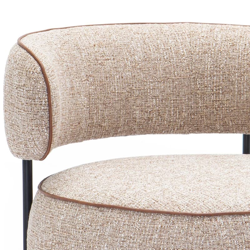 24/7 Shop At Home Modern Corduroy Upholstered Curved Back Swivel Chair