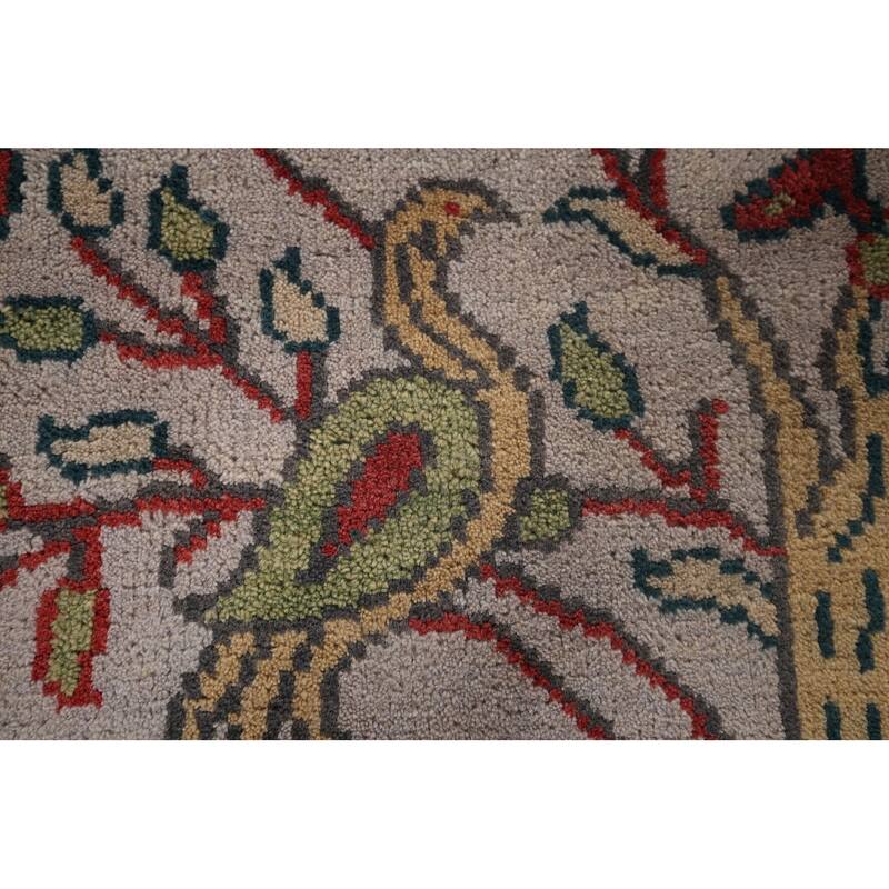 Animal Pictorial Ziegler Indian Rug Hand-Knotted Wool Carpet - 4'1"x 5'10"