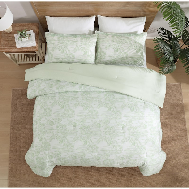 Tommy Bahama Beach Bluff Toile Cotton Green Comforter Set