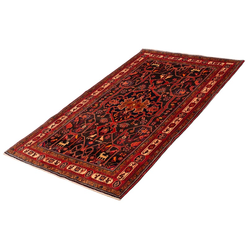 ECARPETGALLERY Hand-knotted Anatolian Vintage Black, Red Wool Rug - 5'2 x 9'1