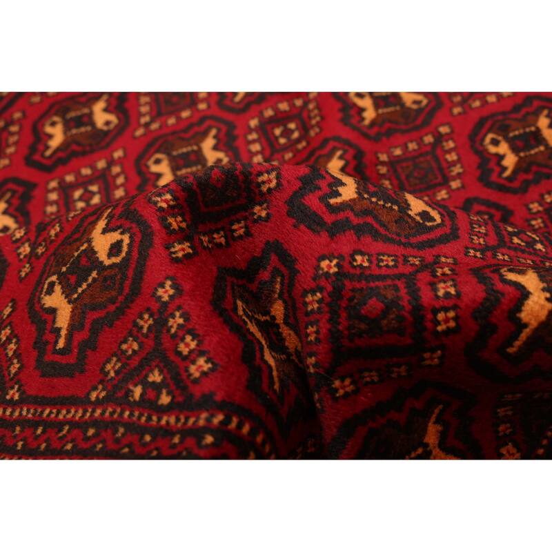 ECARPETGALLERY Hand-knotted Teimani Red Wool Rug - 3'8 x 6'8