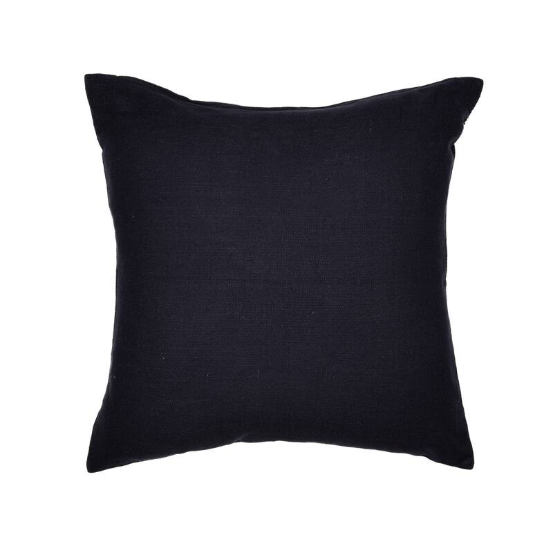 Embroidered Geometric Abstract Square Throw Pillow - 20" - Denim Blue and Beige