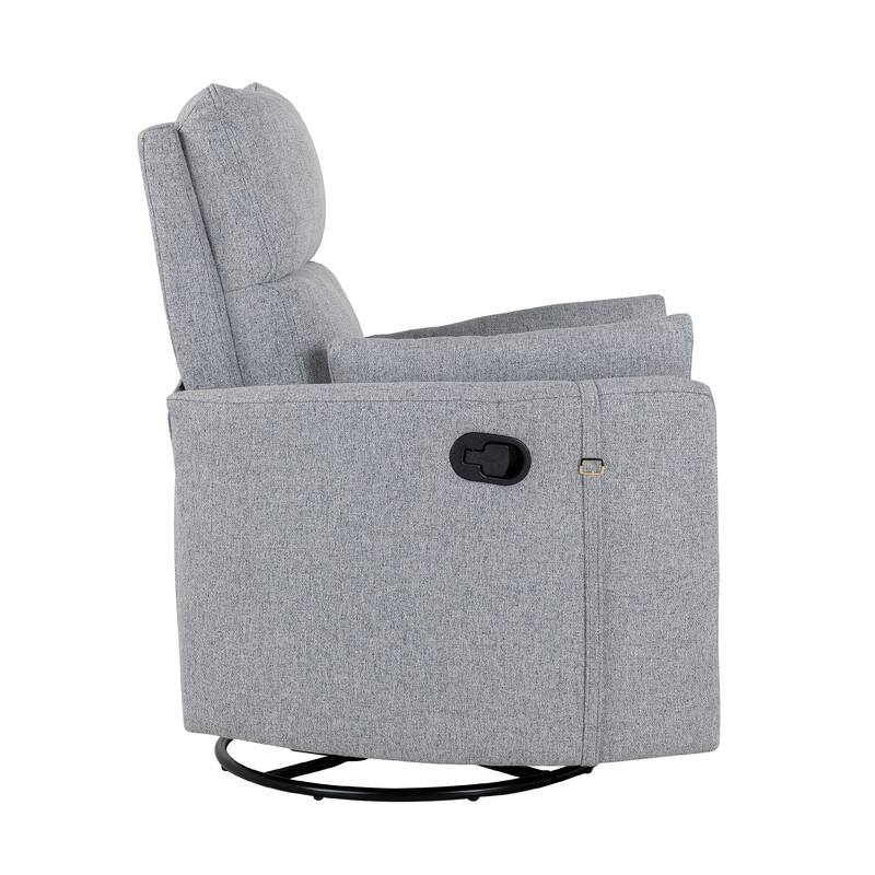 Beige Manual Rocker Recliner featuring 360° Swivel and Adjustable Backrest, Includes Two Removable Cushions