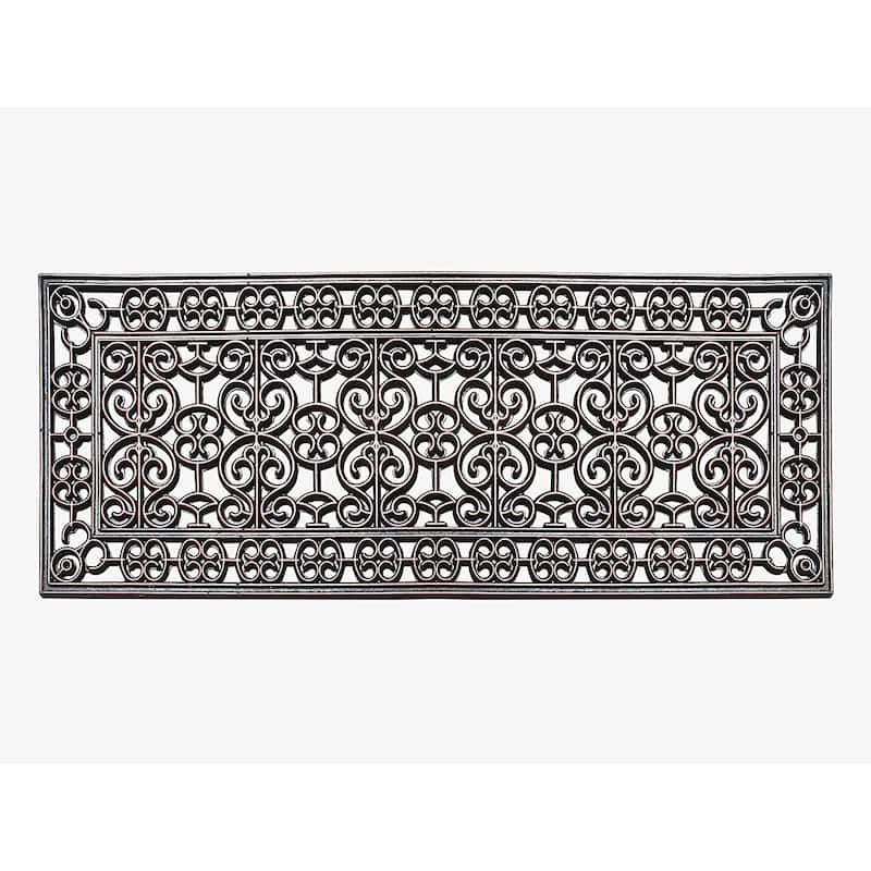 A1HC Rubber Iron Beautiful Hand Finished Elegant Large Double Doormat 18"X48"