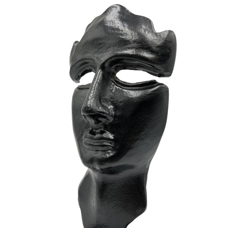 Decorative Handmade Aluminum 12 inch Abstract Face Sculpture - 5 x 7 x 12 in