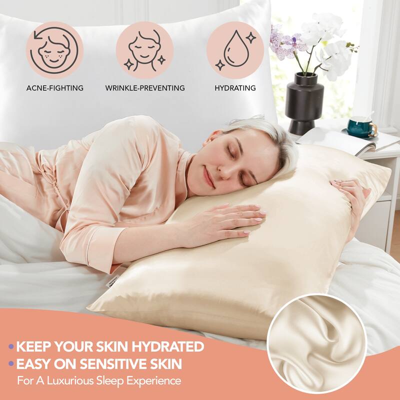 Deconovo 100% Pure Mulberry Silk Pillowcase With 22 Momme 6A High Grade Fibers