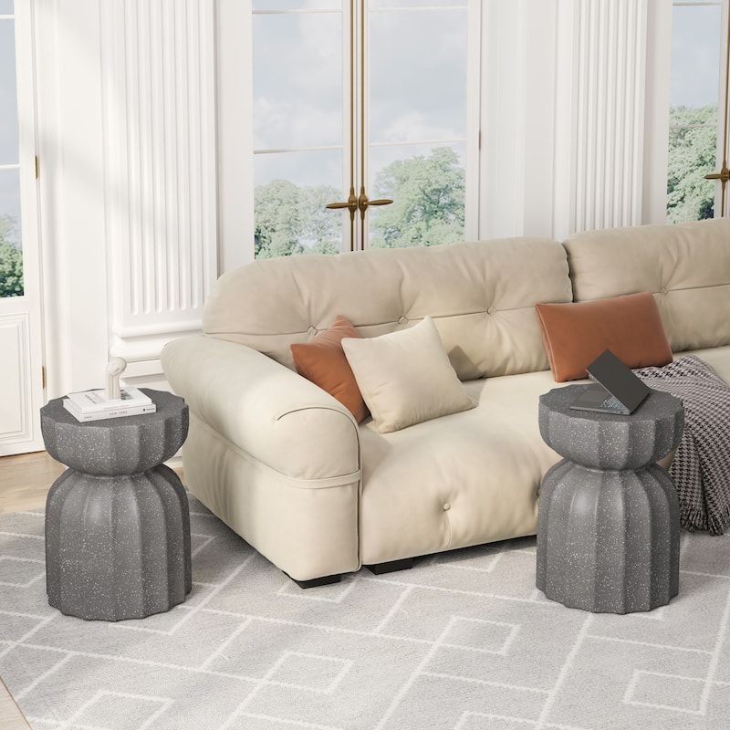 GDFStudio Elowen Outdoor and Indoor Magnesium Oxide Coffee Table (Set of 2)