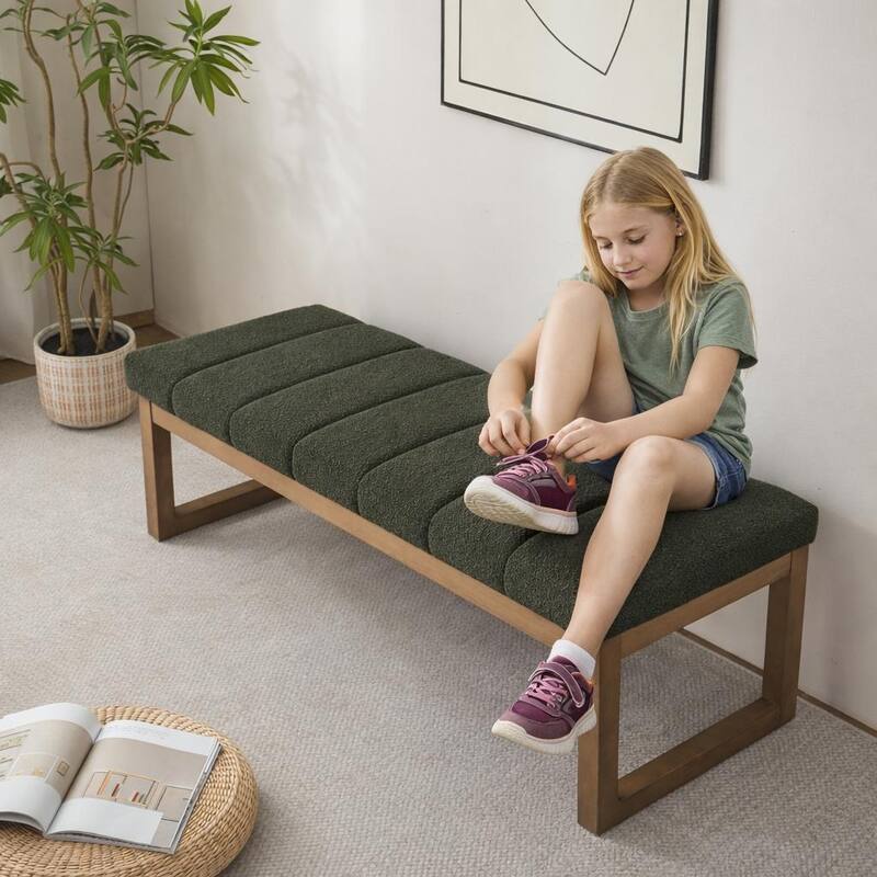 45" Entryway Upholstered Bench Shoe Rack Bench