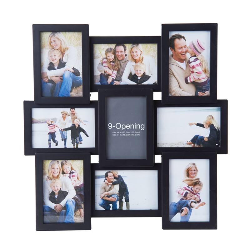 Melannco 9-Opening Black Collage Photo Frame, 18 Inch
