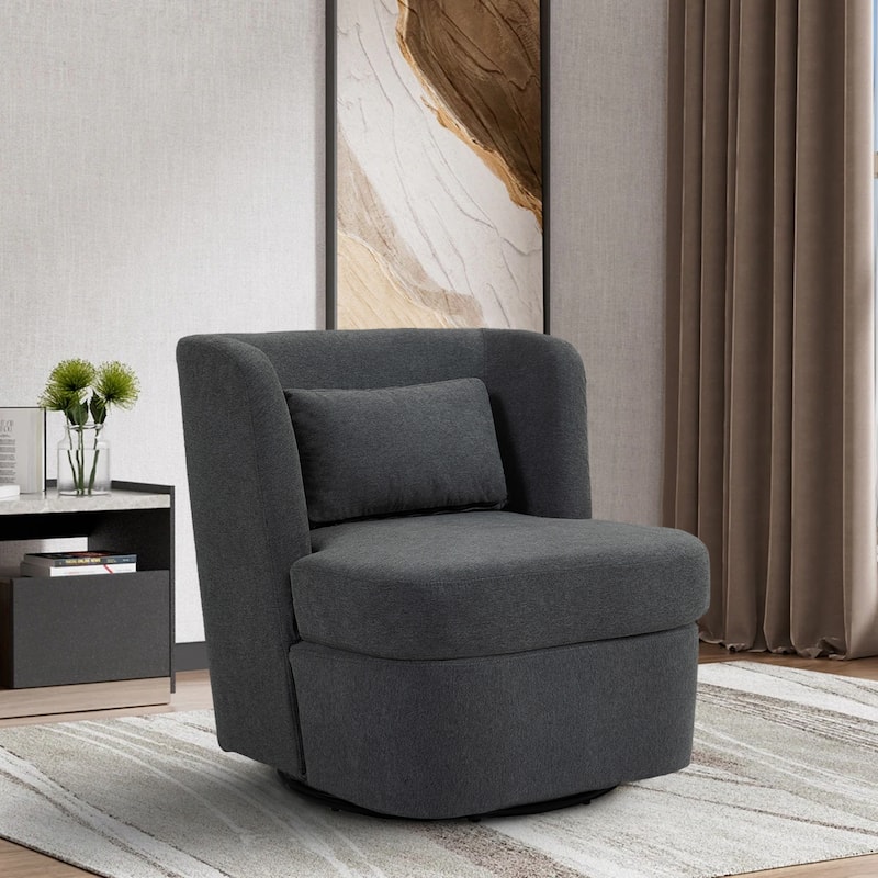 360°Swivel Barrel Chair with Cushion