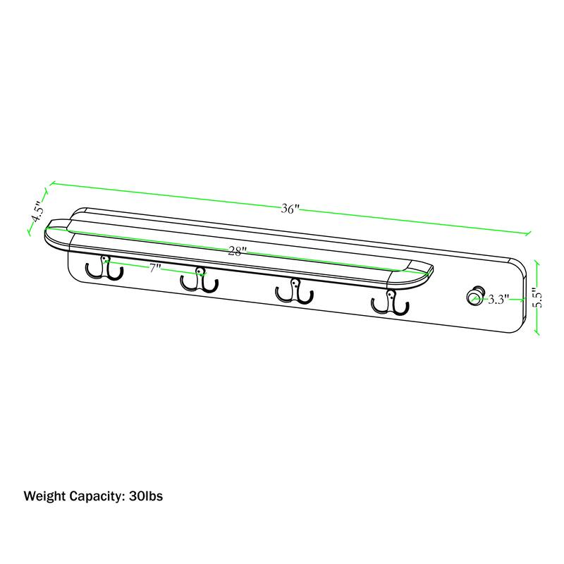 Calais Coat Hook, Warm Chestnut