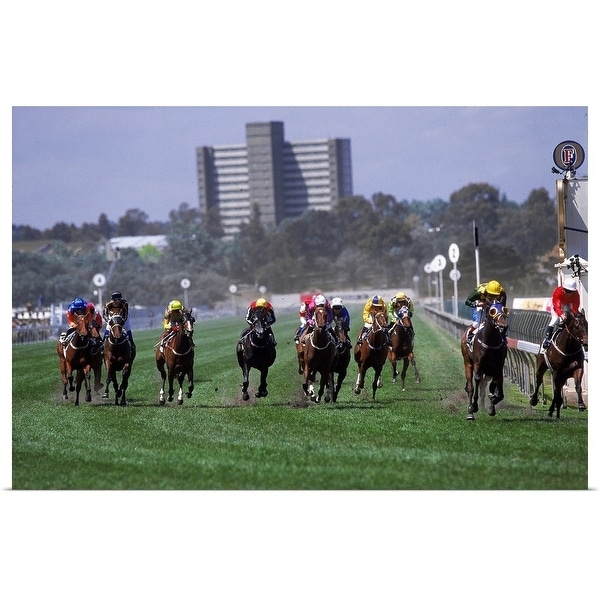 "Horses in the Great Western HCP race, Melbourne Cup Carnival, Victoria, Australia" Poster Print