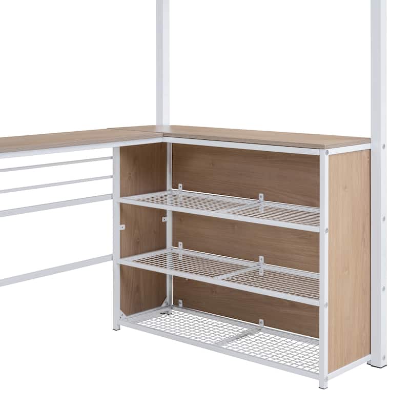 Metal Loft Bed with Desk