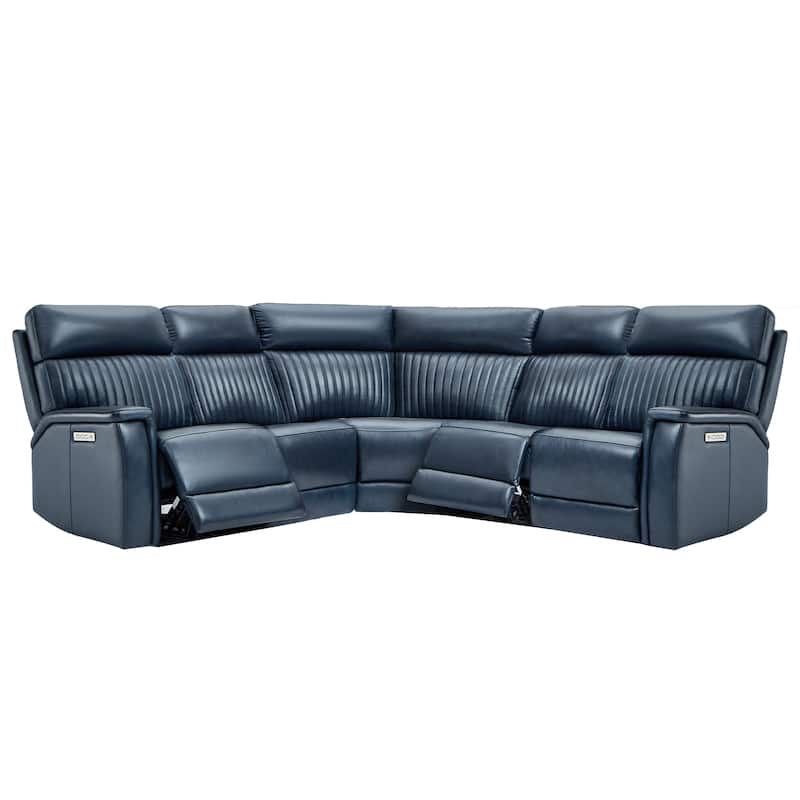 5PCS, 3 power Recliners, Leather Reclining Sectional with Power headrest & lumbar