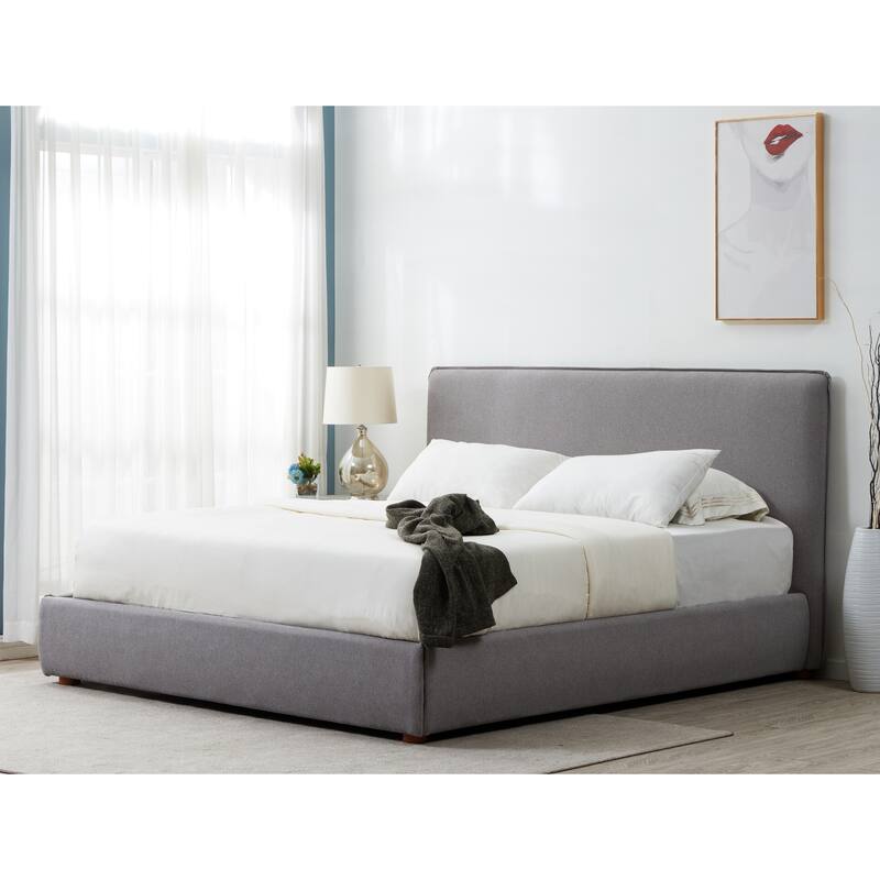 SAFAVIEH Couture Shanaz Bed - Smooth Grey - King