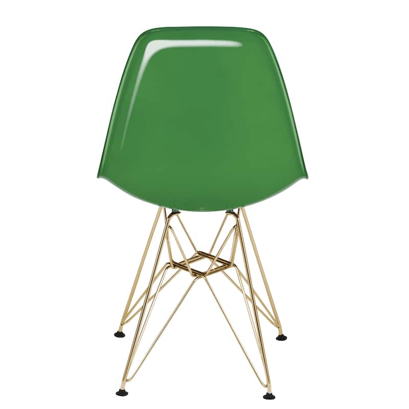 Crescro Set of 4 Acrylic Dining Banquet Side Chair in Gold Stainless Steel Frame for Indoor Outdoor Home Office & Kitchen