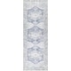preview thumbnail 12 of 23, Riya Vintage Medallion Machine Washable Area Rug 2'7" x 14' Runner - Faded Blue