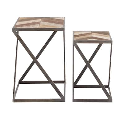 Wood Accent Table - Set of 2 Brown - Roche River Decor