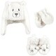 preview thumbnail 2 of 0, Hudson Baby Unisex Baby Trapper Hat, Mitten and Bootie Set, Cream Bear 12-18 Months - Cream Bear