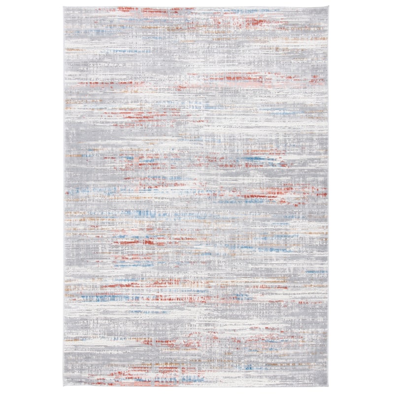 SAFAVIEH Shivan Shoko Modern Abstract Rug - 4' x 6' - Light Grey/Rust