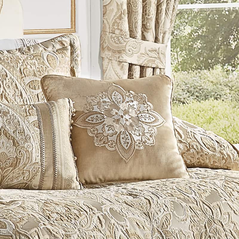 J. Queen New York Sandstone 18" Embellished Decorative Throw Pillow - Accent - Polyester - Beige