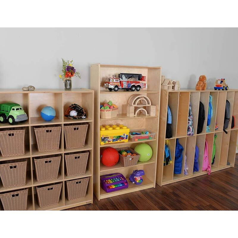 Contender 4-Shelf Classic Bookcase, Wooden Wall Organizer For Books, Toys and Kids Supplies, Greengaurd Gold Certified