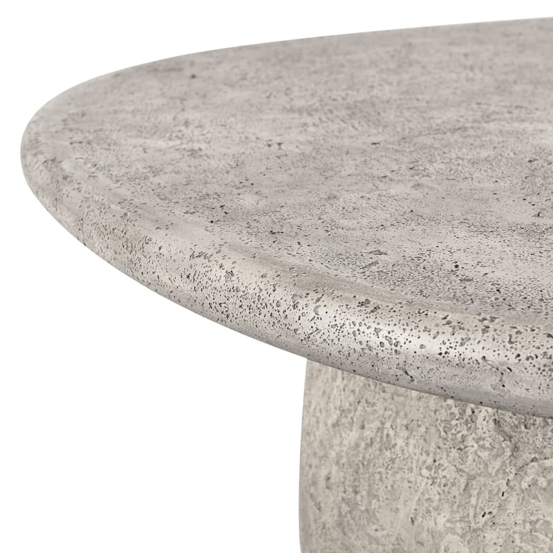 Classic Home Britney 42-inch Concrete Outdoor Round Coffee Table - 42Wx42Dx18H