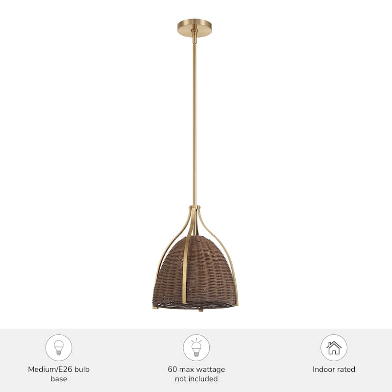 Hunter Arcelia 1-Light 12" Pendant - Modern, Contemporary, Transitional - Kitchen, Island, Dining Room, Entry.