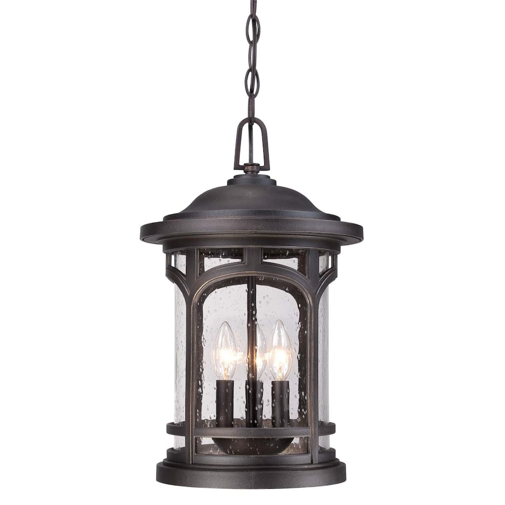 Roseto Clinton 3 Light 11" Wide Outdoor Pendant with a Glass Shade