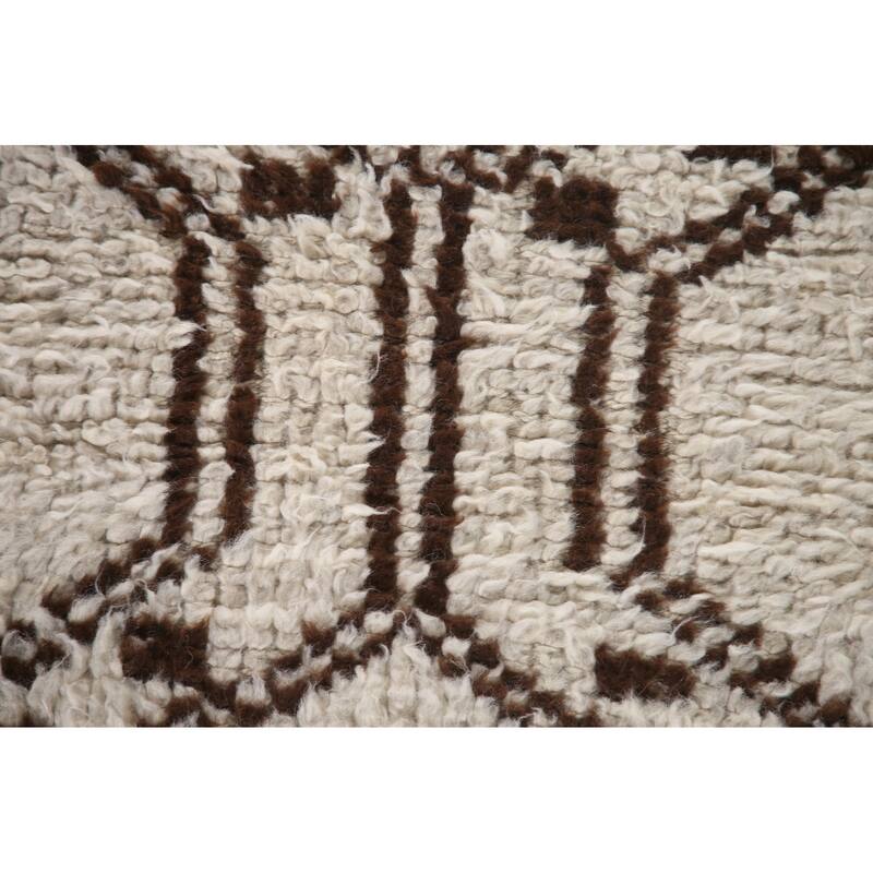 Beige Tribal Anatolian Runner Rug Hand-knotted Wool Carpet - 3'1"x 12'7"