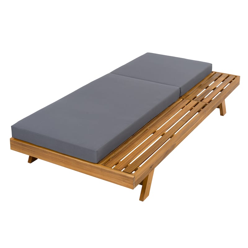 Christopher Knight Home- Frank Outdoor Acacia Wood Adjustable Chaise Lounge Set of 2