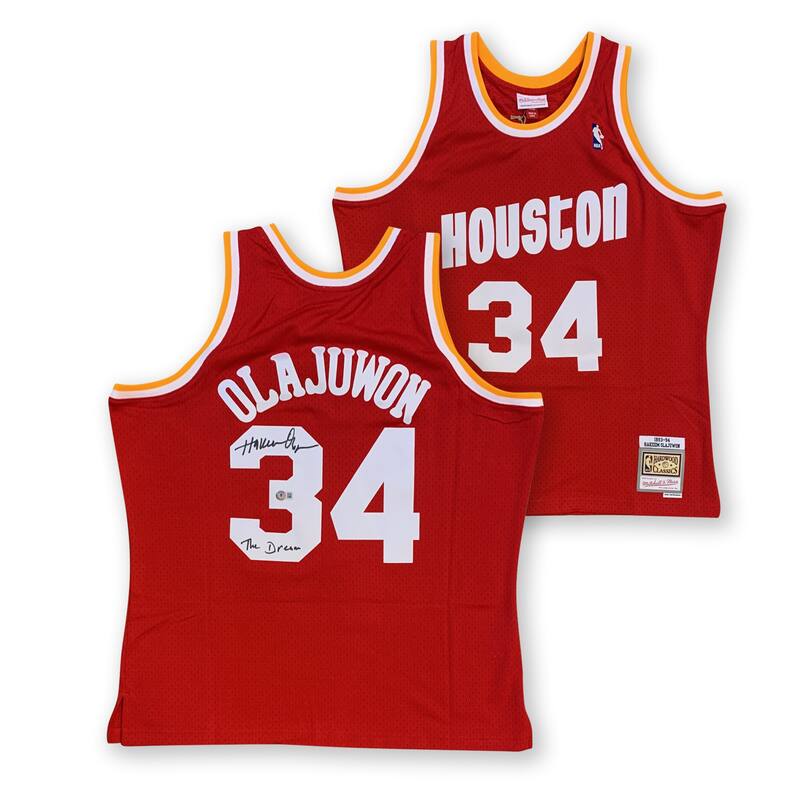 Hakeem Olajuwon Autographed Houston Rockets Mitchell & Ness Swingman Signed Basketball Jersey THE DREAM Beckett COA
