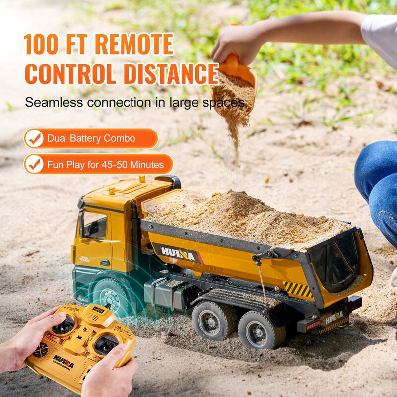RC Dump Truck Toy for Toddlers Kids Boys and Girls Age 8+