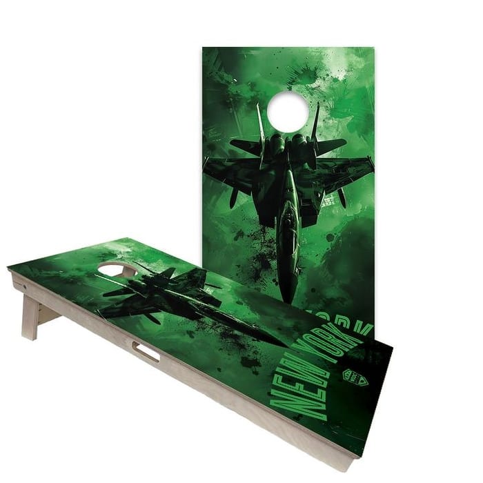 New York Jets Regulation 2x4 Cornhole Board Set - All-Weather - Include Case + LED Lights