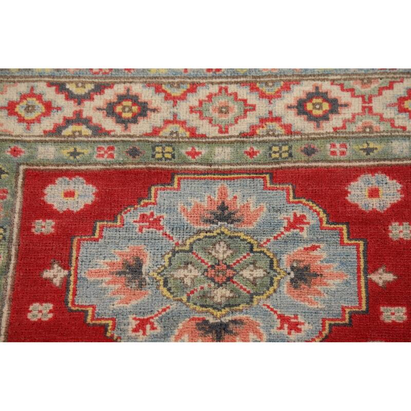 Traditional Red Kazak Foyer Rug Handmade Wool Carpet - 2'10" x 3'9"