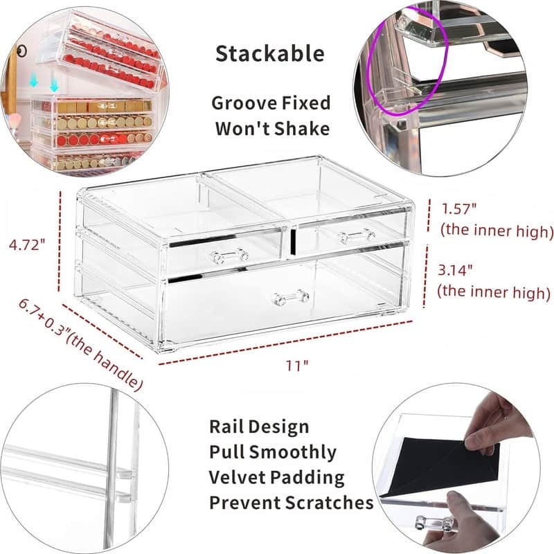 Stackable storage box with 3 drawers - Bed Bath & Beyond - 39256232