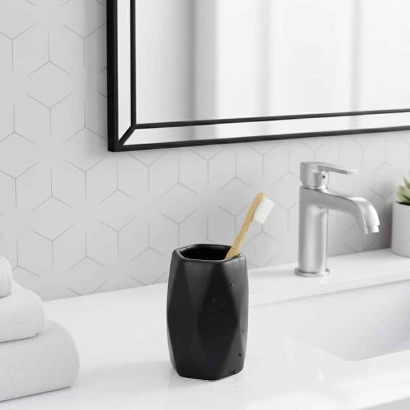 Diamond Bath Set Accessories White or Black