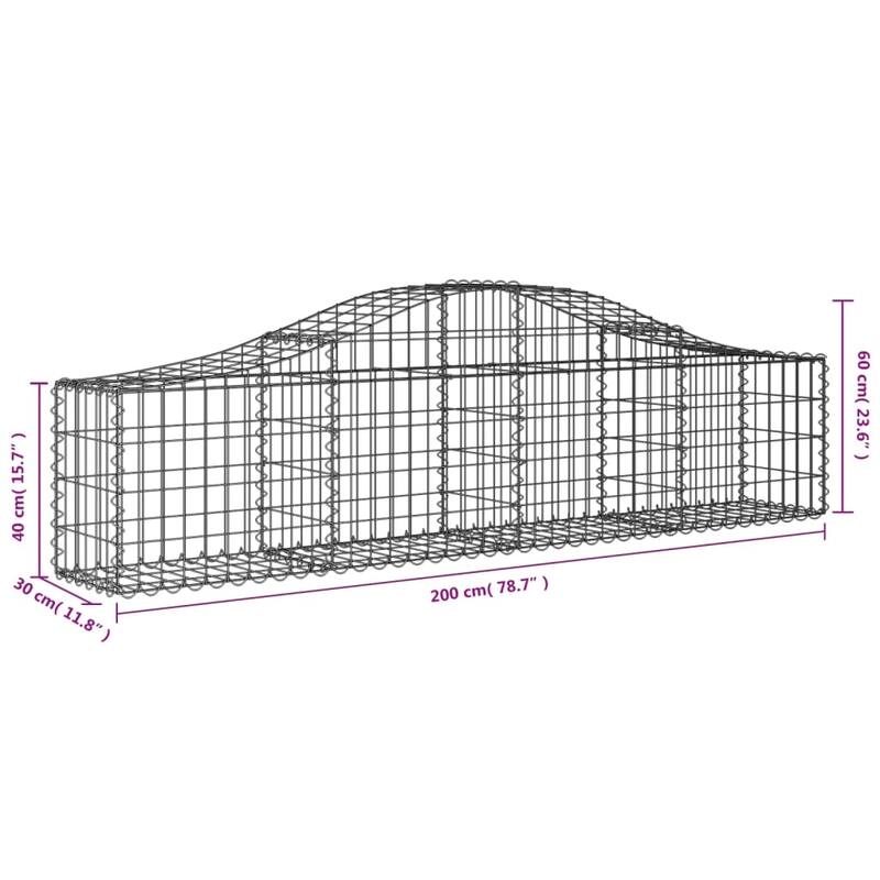 vidaXL Gabion Basket Arched Gabion Basket Planter for Flower Galvanized Iron - 78.7 x 78.7 x 23.6 inch