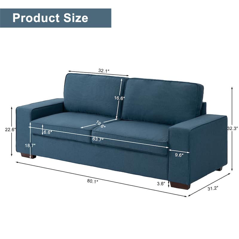 80.1" Wide Linen Corduroy Loveseat Living Room Sofa Couch