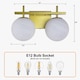 Shade Stand 2‑Light Bathroom Vanity Light, Wall Sconce with Marble Glass Globe ...