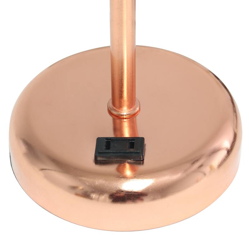 Simple Designs 19.5" 2 Pack Table Desk Lamp Set with Charging Outlet - 19.50