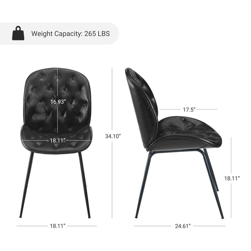 Art Leon Mid-Century Tufted Style Dining Chair in Beetle Shape Design