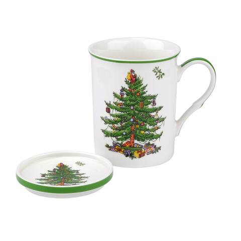 Spode Christmas Tree Mug and Coaster Set