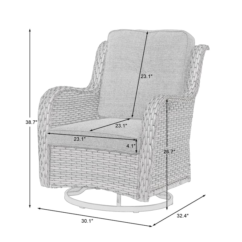 Outdoor Rattan Rocker Wicker Swivel Rocking Chair