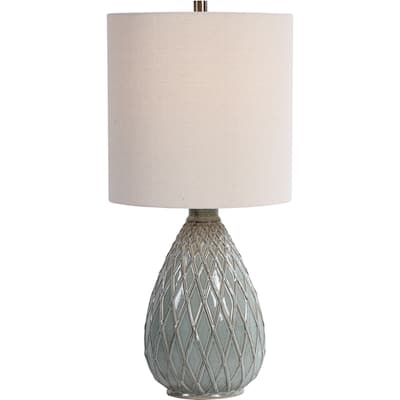 Rust and Aqua Ceramic 1-light Table Lamp