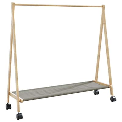 vidaXL Clothes Rack with Shelves Foldable Coat Rack Hanging Stand Hanger Bamboo