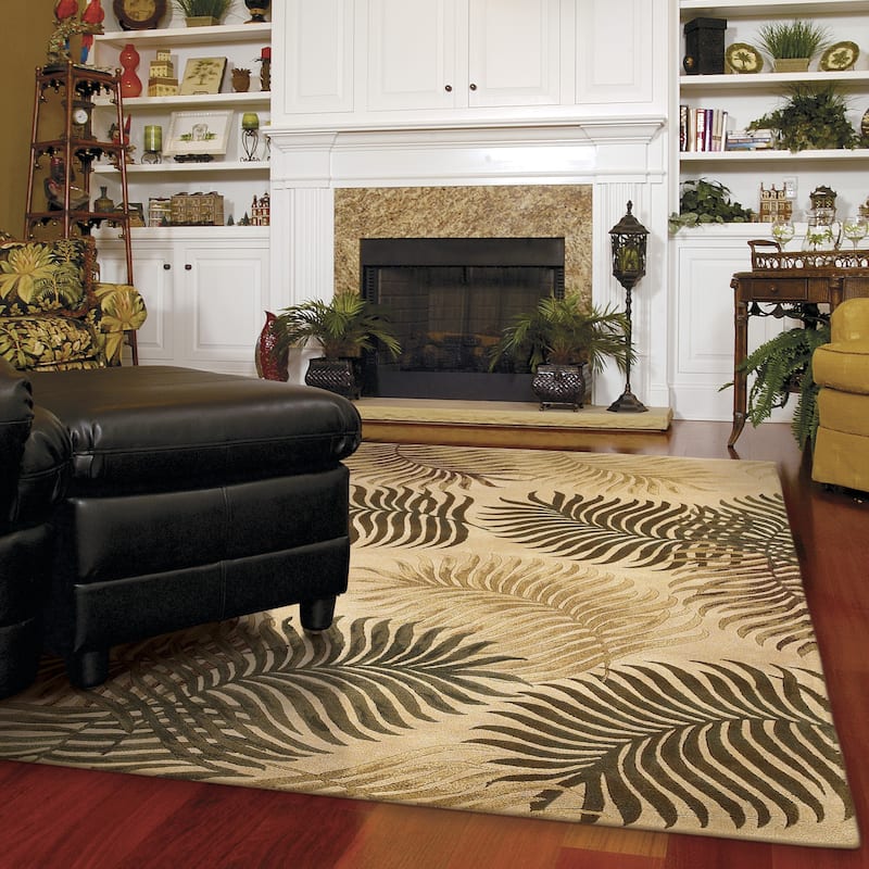 Domani Camila Tropical Natural Fern Area Rug - 7'6" Round